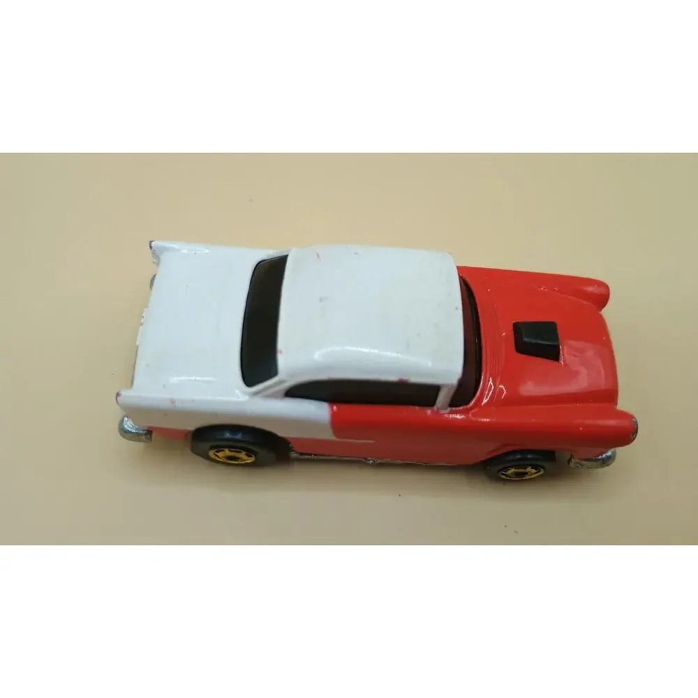 Hot Wheels 1:64 1978 Red & White 55 Chevy w/ gold ho wheels - Loose & Clean